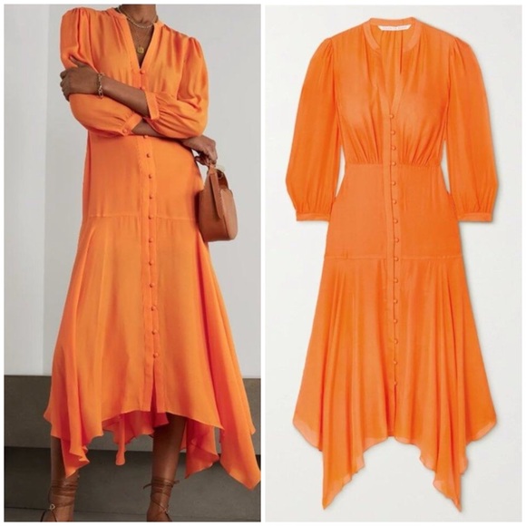 Veronica Beard Dresses & Skirts - Veronica Beard Roksanda Orange Maxi Dress Silk Blend Size 4